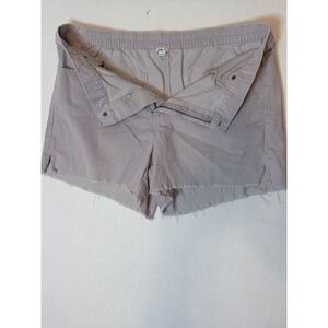 Aerie High Rise Corduroy Shorts Raw Hem Pocket Elastic waist 4" inseam Grey XL